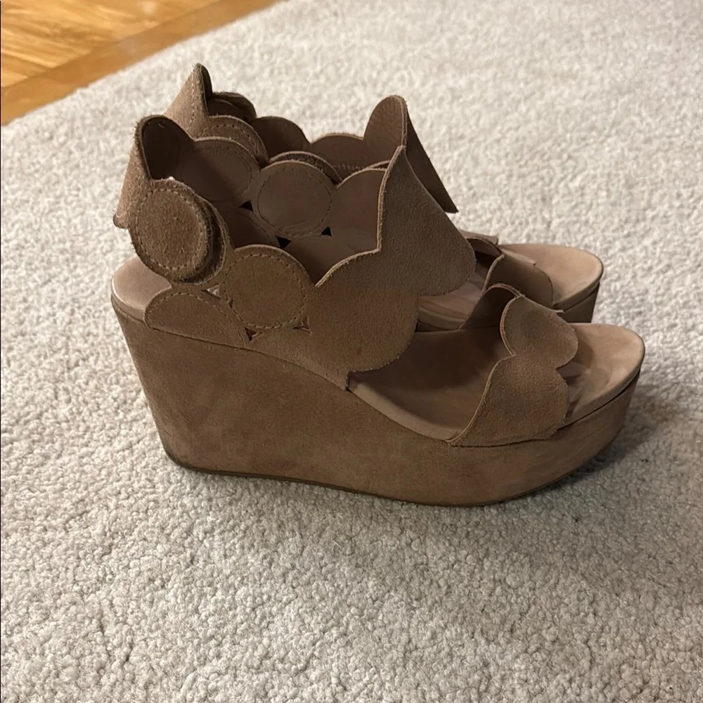 Pedro Garcia tan suede Platform Sandals - Picture 3 of 5